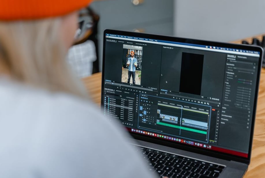 Team reviewing a video timeline at Sajexa